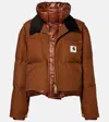 Sacai X Carhartt Wip Capsule Double-layer Jacket In Brown
