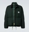 Sacai X Carhartt Cotton Canvas Down Jacket In Green