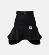 Sacai X Carhartt Cotton Canvas Miniskirt In Black