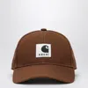 Sacai Beige Baseball Cap With Logo Patch In Brown