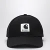 Sacai Black Baseball Cap With Logo Patch In Black