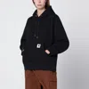 Sacai Black Cotton Hoodie In Black