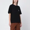 Sacai Black Cotton T-shirt With Logo Patch In Black