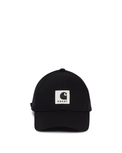 Sacai X Carhartt Wip Black Logo Cap