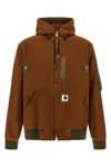 Sacai X Carhartt Wip Capsule Hooded Bomber Jacket In Brown
