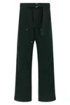 Sacai X Carhatt Belted Cotton Straight Pants In Green