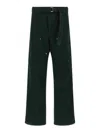 Sacai X Carhatt Belted Cotton Straight Pants In Green