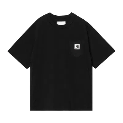 Pre-owned Sacai X Carhartt Wip Cotton Jersey T-shirt 'black' | Men's Size 5