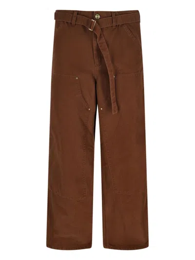 Sacai X Carhartt Wip 'double Knee' Pants In Brown