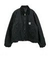 Sacai Carhartt Wip Washed Duck Puffer Jacket In Black