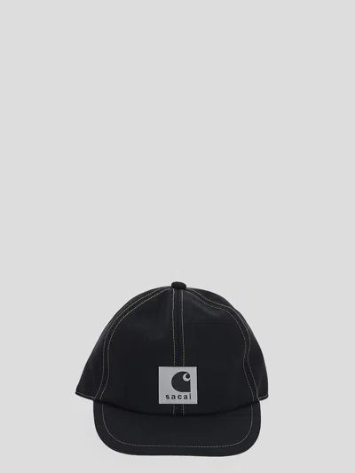 Sacai X Carhartt Wip Hats In Black