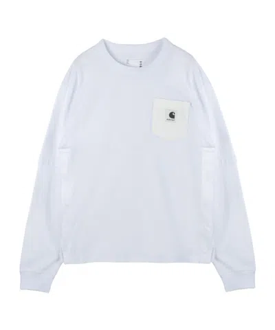 SACAI SACAI X CARHARTT WIP LOGO PATCH CREWNECK SWEATSHIRT