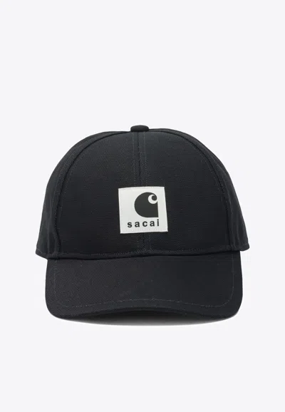 Sacai X Carhartt Wip Logo Patch Trucker Cap In Blue