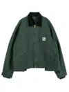 Sacai Carhartt Wip Washed Duck Canvas Work Jacket In Green