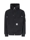 Sacai Carhartt Wip Jersey-trimmed Cotton-canvas Hooded Blouson Jacket In Black