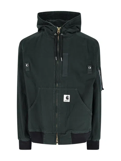 Sacai X Carhartt Wip 'og Active' Jacket In Green