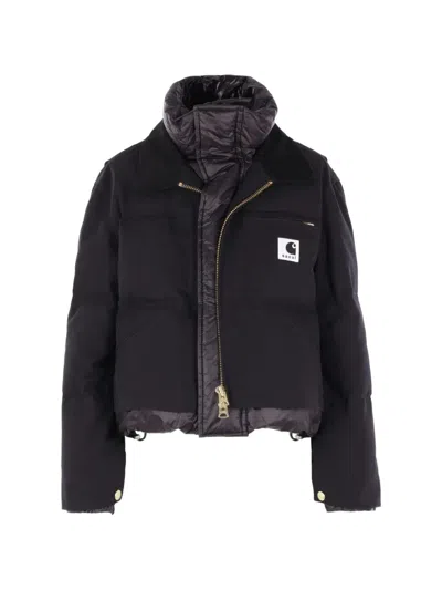 Sacai X Carhartt Wip Padded Jacket In Black
