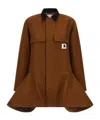 Sacai X Carhartt Cotton Canvas Jacket In Brown