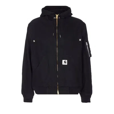 Pre-owned Sacai X Carhartt Wip Washed Duck Hooded Blouson 'black' | Men's Size 2