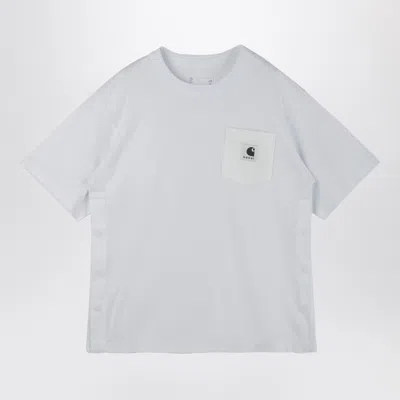 Sacai X Carhartt Wip White Cotton T Shirt With Logo Patch