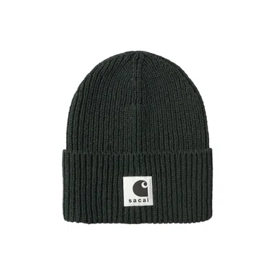 Pre-owned Sacai X Carhartt Wip Wool Knit Beanie 'green' | Men's Size Onesize
