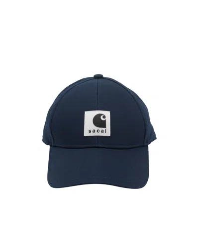 Sacai X Carhartt Work In Progress Collaboration Duck Baseball Cap In Blue