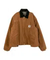Sacai X Carhartt Zip-up Contrast-collar Jacket In Brown