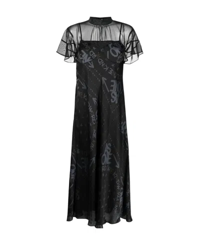 SACAI X ERIC HAZE LOGO PRINT DRESS