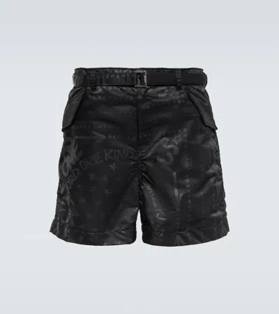 Sacai Black Eric Haze Edition Bandana Print Shorts