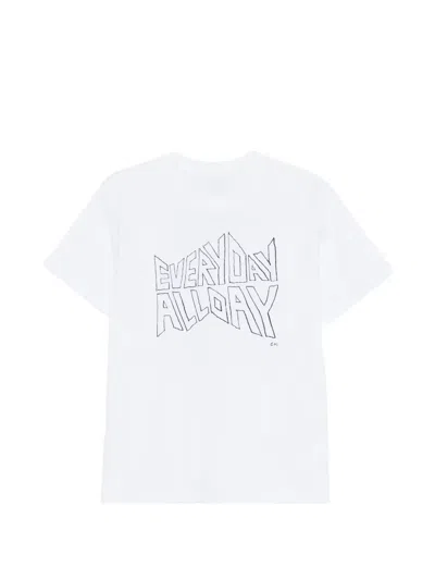 Sacai X Geoff クルーネック Tシャツ In White