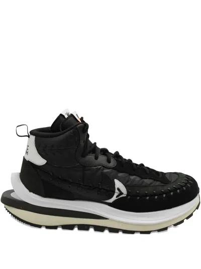 Pre-owned Sacai X Jean Paul Gaultier X Vaporwaffle Panelled Sneakers In Black