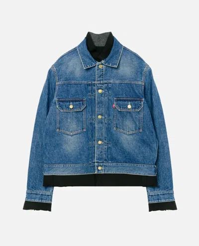 Sacai X Levi's Denim X Matelassetwill Reversible Blouson In Blue