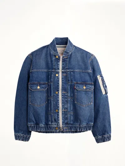 Sacai Denim Bomber Jacket In Multi