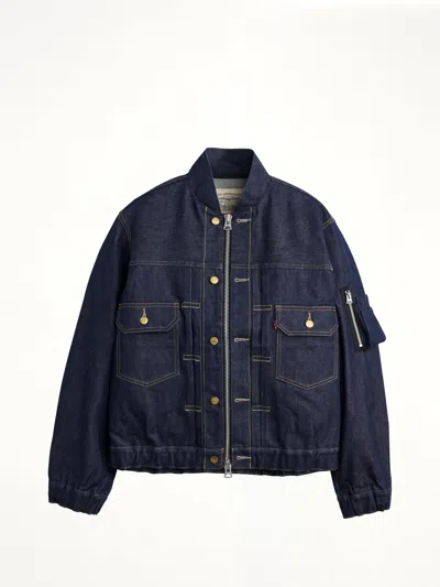 Sacai X Levi's Mens Denim Jacket B In Animal Print