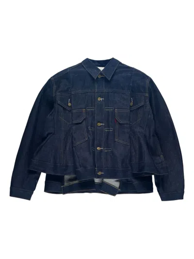 Sacai X Levi's Pleated Denim Jacket In Blue