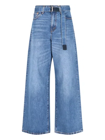 Sacai X Levi's Strauss Wide Jeans With Belt