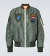 Sacai X Mark Gonzales Appliqué Twill Bomber Jacket In Green