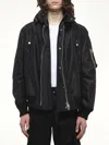 Sacai Zip-front Hooded Jacket In Black