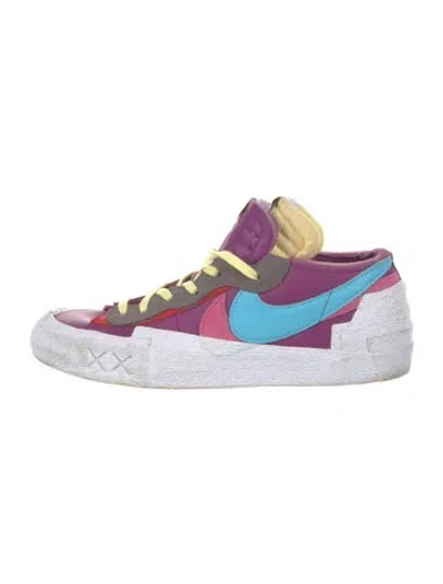 Pre-owned Sacai X Nike 2021 Leather Sneakers In Purple