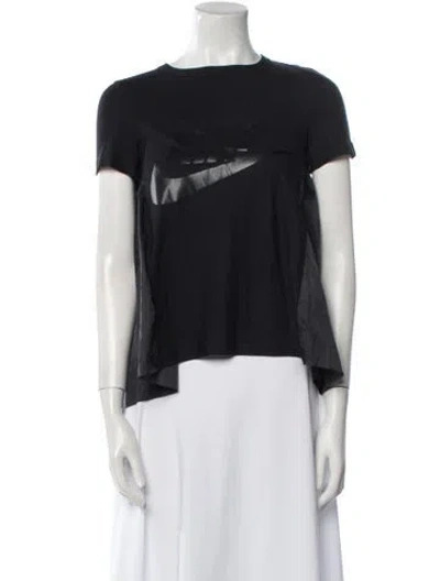 Pre-owned Sacai X Nike Bateau Neckline Short Sleeve Top In Black