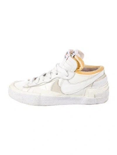 Pre-owned Sacai X Nike Blazer Low 'white Patent Leather' Sneakers