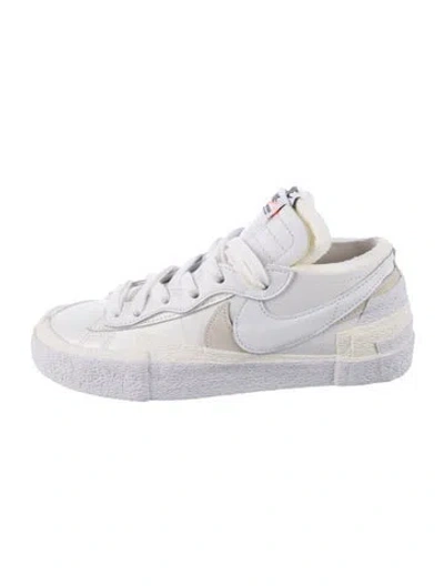 Pre-owned Sacai X Nike Blazer Low White Patent Leather Sneakers
