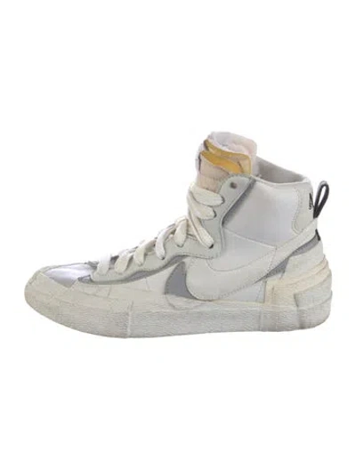 Pre-owned Sacai X Nike Blazer Mid Sneakers In White