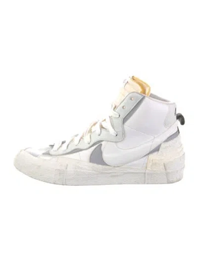 Pre-owned Sacai X Nike Blazer Mid 'white Grey Sneakers In Multi