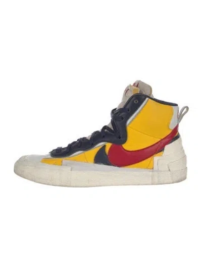 Pre-owned Sacai X Nike Blazer Sneakers In Yellow