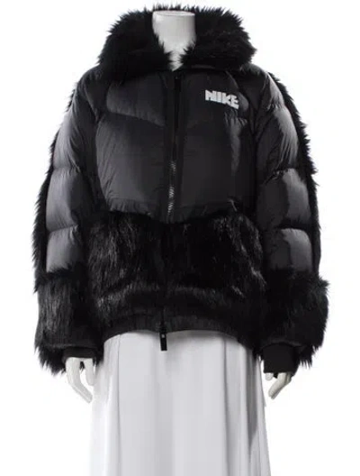 Pre-owned Sacai X Nike Down Coat In Black