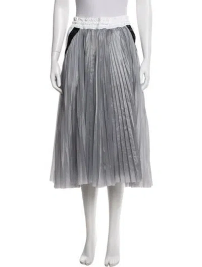 Pre-owned Sacai X Nike Mesh Accents Midi Length Skirt In Gray