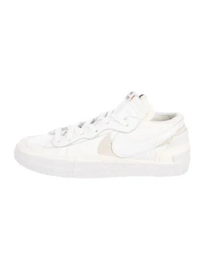 Pre-owned Sacai X Nike Nike Blazer Low Sacai White Patent Leather Sneakers