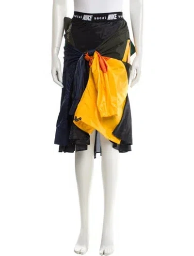 Pre-owned Sacai X Nike Nylon Knee-length Skirt In Multi