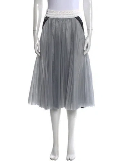 Pre-owned Sacai X Nike Pleated Accents Midi Length Skirt In White